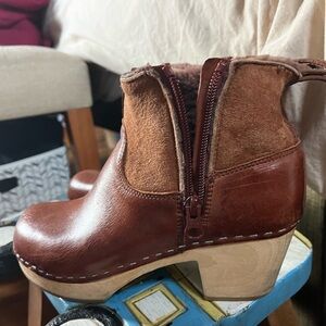 Swedish Hasbeens Brown Leather Ankle Boots